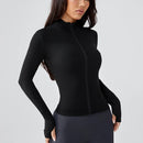 sports jacket with a high collar