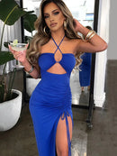 long dress with neckline