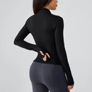 sports jacket with a high collar