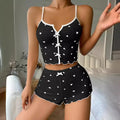 pajama set with heart print