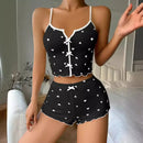 pajama set with heart print
