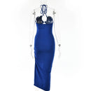 long dress with neckline